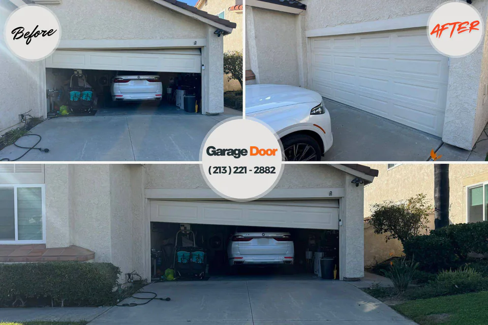 Before and after: garage door repair Verona, PA